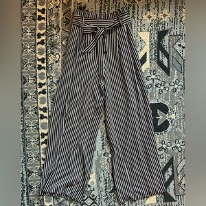 Y2K Flying Tomato Black and White Striped Boho Pants
